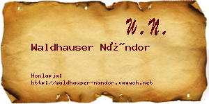 Waldhauser Nándor névjegykártya