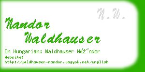 nandor waldhauser business card